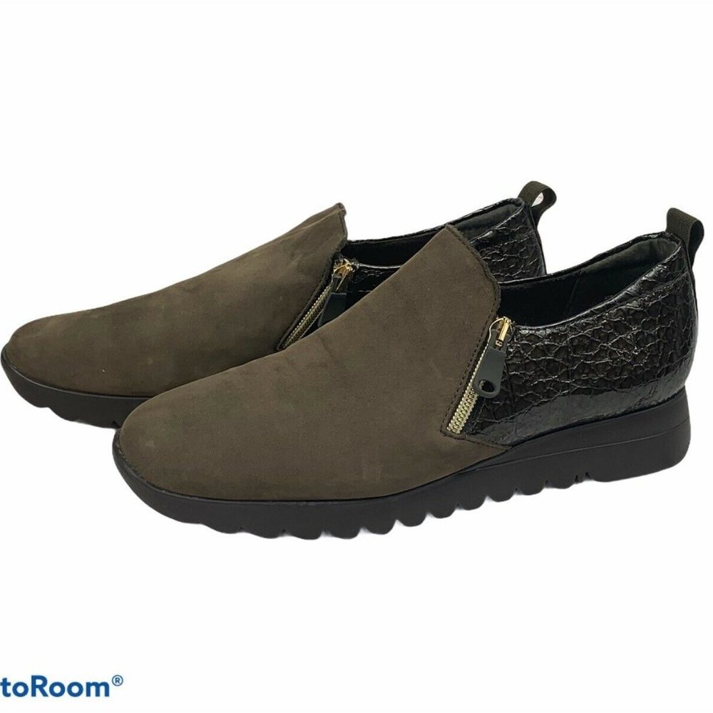 Munro Shoes "Kit" Women's Size 9 Brown Leather Zip Cushioned Comfort - Picture 3 of 8